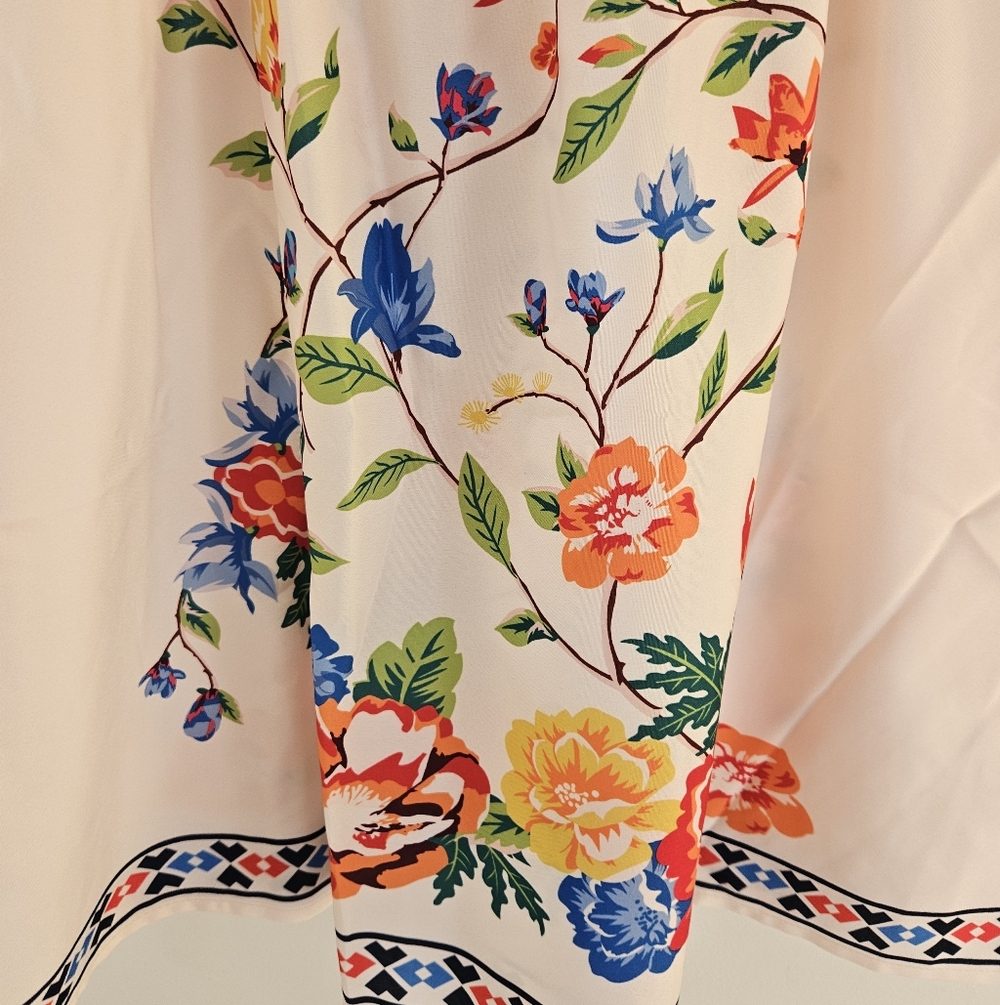 Colorful Floral Cream Dress - Picture 3 of 6